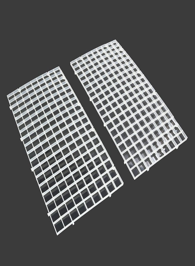 RLECS 2pcs 30cm x 15cm Plastic Grid Divider Tray Egg Crate Louvre Aquarium Fish Tank Bottom Isolation, White - Image 1